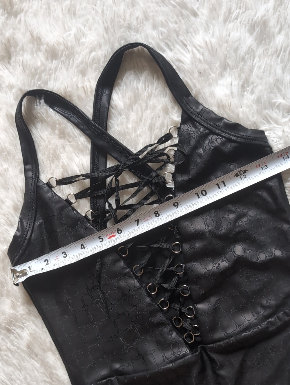 Blackmilk A Lot of Croc Lace Up Corset Faux Leather Crocodile Bodysuit Medium - Picture 11 of 14